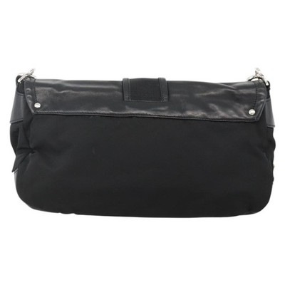 PRADA Shoulder Bag Nylon Black Silver Auth YKZ1585A | eBay