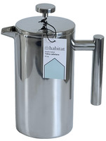 Habitat 8 Cup/1 Litre French Press Cafetiere Silver Stainless Steel Portable