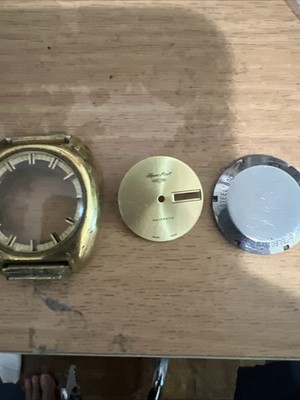 vintage 70'shenri pirot mens watch aquamatiic 1/20 G.F 18K Case(for Parts No Mov