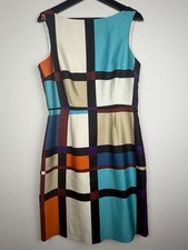 Kate Spade New York Purdy Multicolor Silk Blend Dress Color Block Size 10