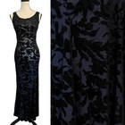 Vintage 90s Betsey Johnson Sheer Mesh Floral Velvet Burnout Vamp Maxi Slip Dress