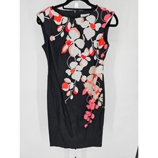 New York & Company Womens Sz M Knee Length Sheath Dress Floral Career 