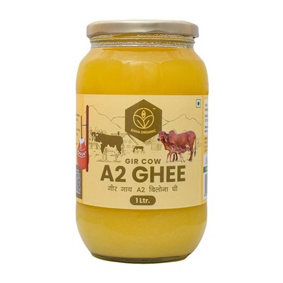 Shiva Organic Desi Gir Cow A2 Ghee | Bilona Method | 33.81 Fl.Oz (1 Litre) 