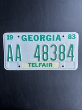 1983 Georgia License Plate AA 48384 Trailer Type Telfair County