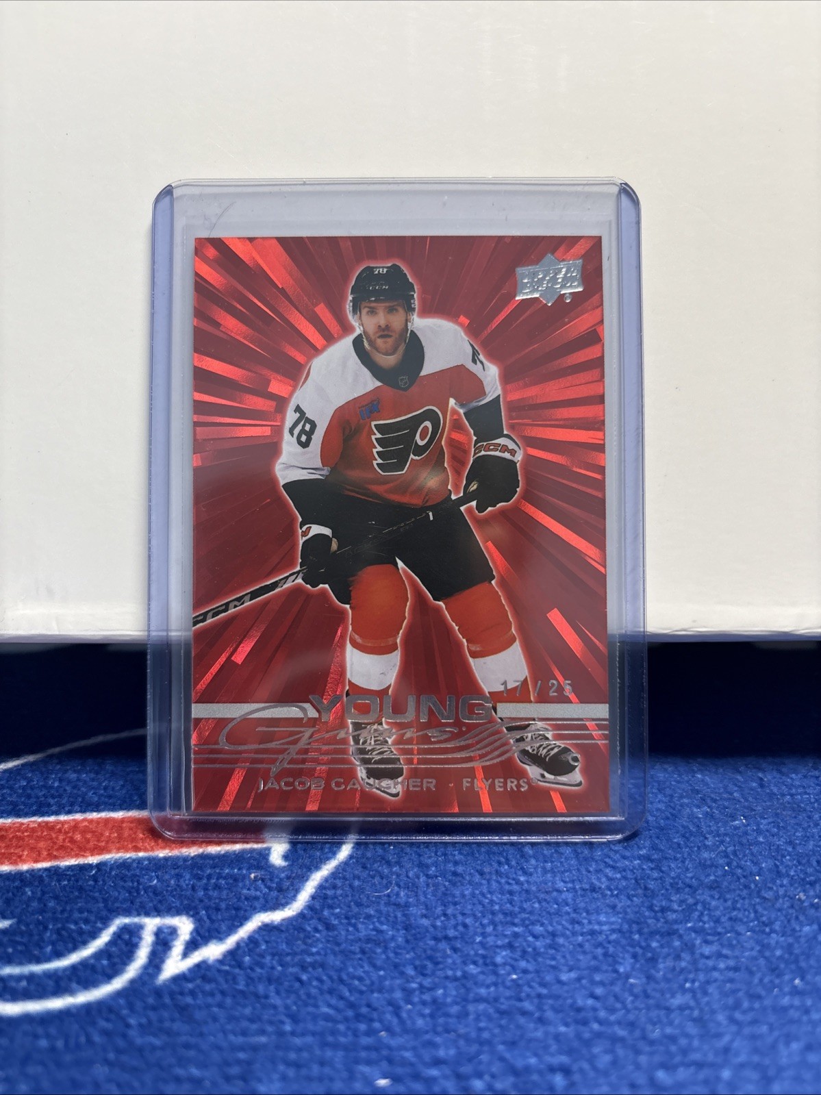 2025-26 Upper Deck Series 1 Young Guns Red Outburst #225 Jacob Gaucher /25