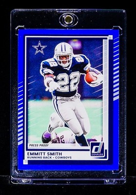 Emmitt Smith RARE BLUE COLOR MATCH INVESTMENT CARD Dallas Cowboys SSP