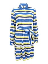 Tommy Hilfiger Women's Striped Shirtdress (10, Pacific Multi) 190607551385