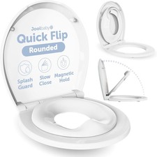 Quick Flip Toilet Seat with Built-in Potty  Splash Guard for Toddler Round 