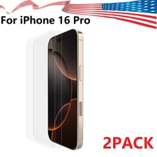 2PCS For iPhone 16 Pro Tempered Glass Screen Protector Anti-Scratch Film Cover