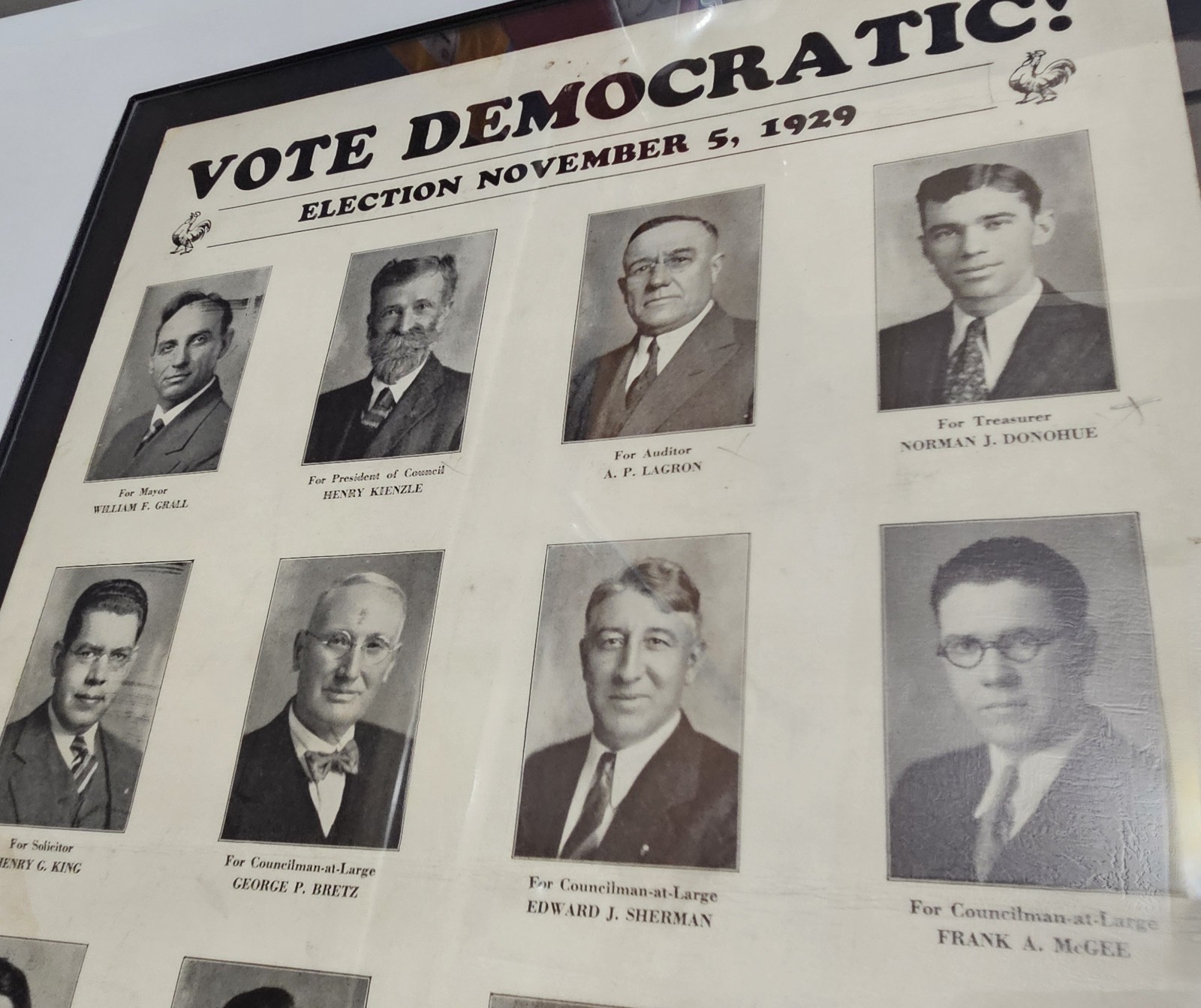 1929 Democratic Political Poster Lorain Ohio Vote Democrat 