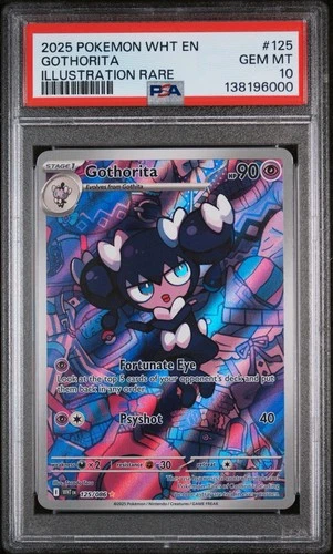 2025 POKEMON WHT EN-WHITE FLARE ILLUSTRATION RARE #125 GOTHORITA PSA 10