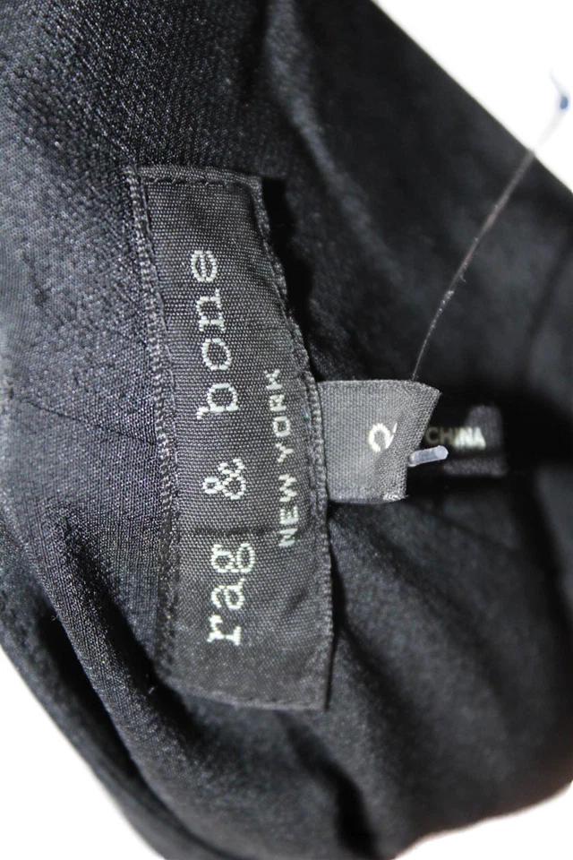 Rag & Bone Womens Slip Dress Black Silk Square Neck Mid-Calf Sleeveless Size 2 - Image 4 of 4