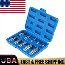 10 PC For XZN Triple Square Spline Bit Socket Set 12 Points with Carrying Case