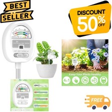 4-in-1 Soil Moisture Meter & pH Tester - No Batteries Required, Compact Design