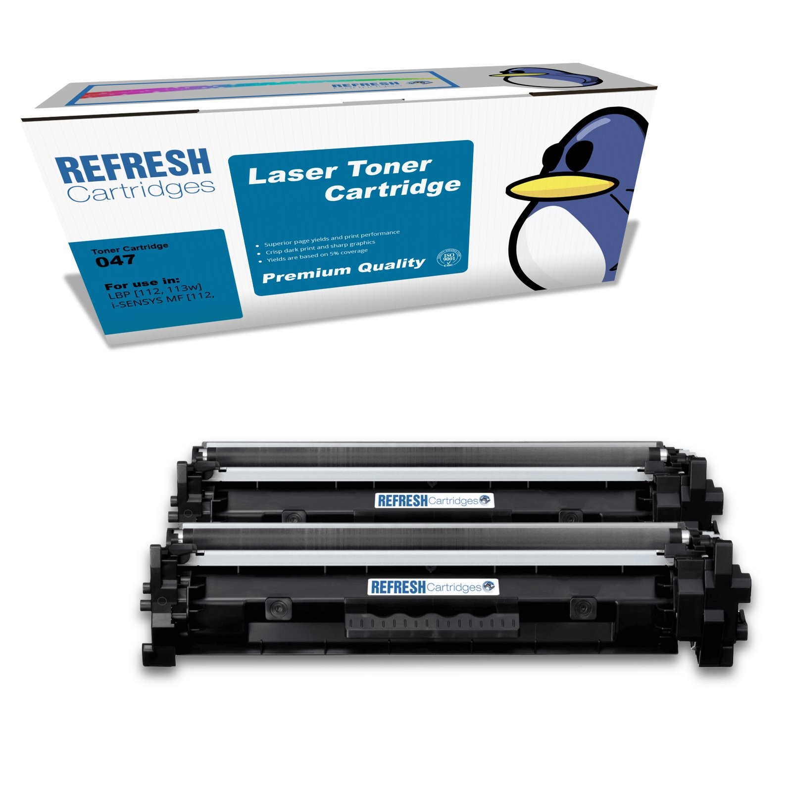 Refresh Cartridges Black 047 Toner Twin Pack Compatible With Canon Printers