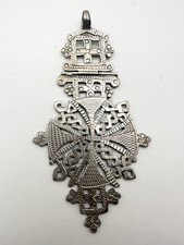 Handmade Ethiopian Coptic Pendant silver Coptic Cross hand crafted pendant Large