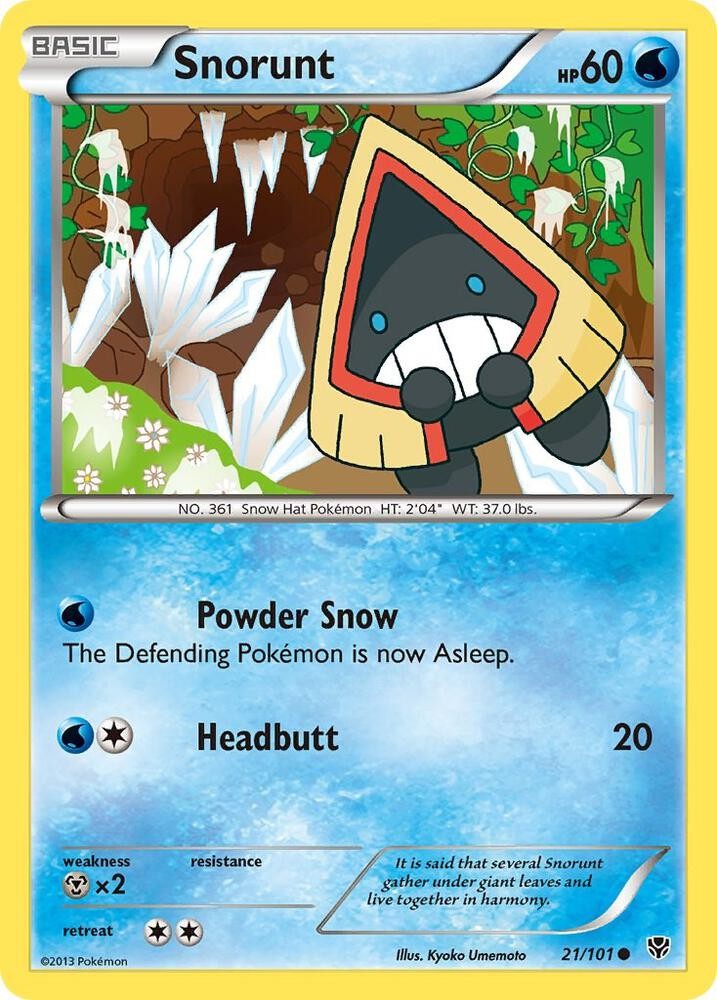 Pokémon TCG Snorunt Plasma Blast 21/101 Common NM/M Water Snow Hat
