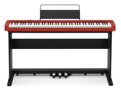 Professionelles E-Piano Set von Casio CDP-S160SET Rot inkl. Ständer mit Pedalen