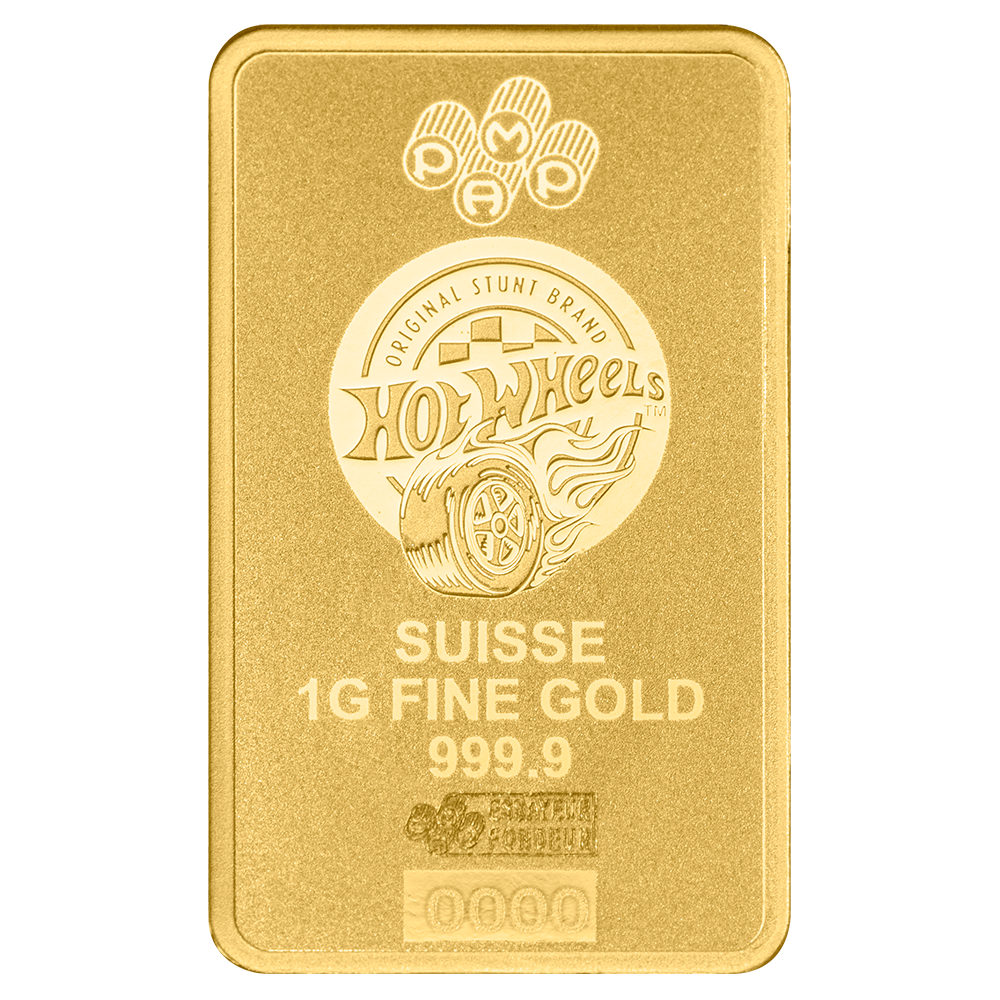 2025 PAMP Suisse Hot Wheels™ Race to Win 1g Pure Gold Bar - Assay