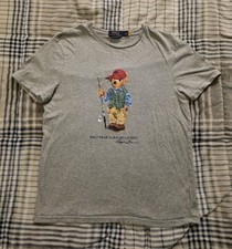Polo Ralph Lauren Polo Bear T Shirt Fisherman Custom Slim Fit Gray Adult Large