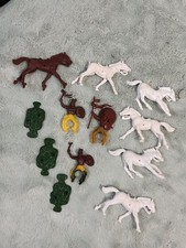 Vintage Lot Of Western Indians Horses Native Indian Plastic Chief Stands