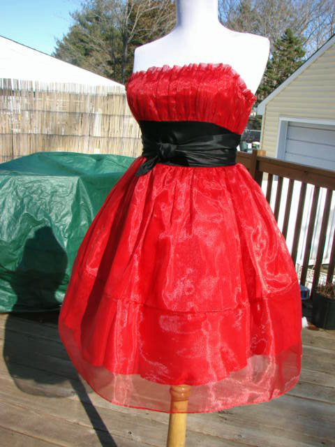 betsey johnson red dress BETSEY JOHNSON red floral dress size 0 petite 0P