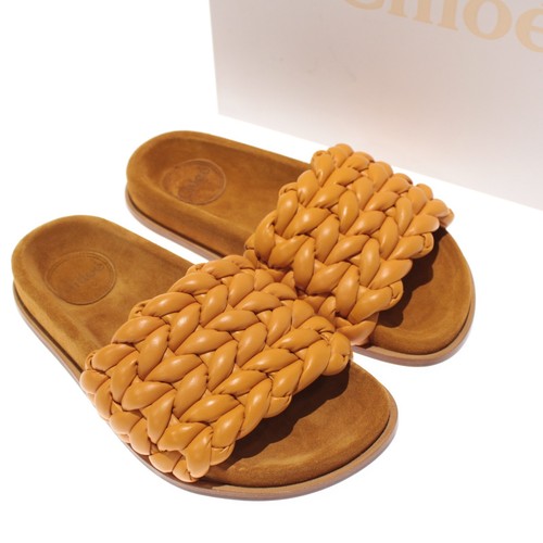 Chloe NWB Kacey Flat Slide Sandals Size 36 6 US In Saffron Orange