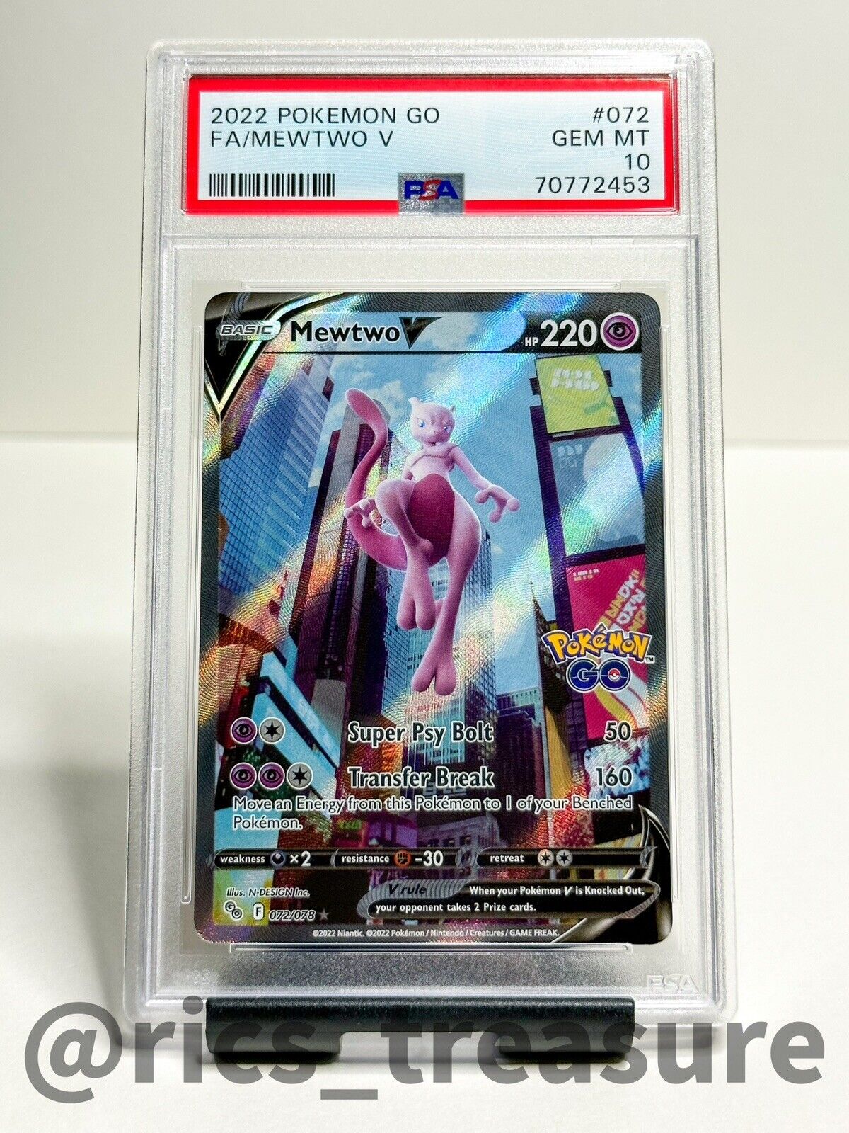 The Pokémon Company - Mewtwo V - Pokémon GO - 072/078 - PSA 10 - 2022 -  Catawiki