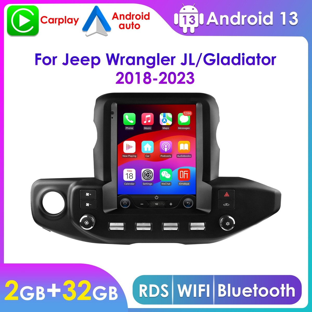 apple様 Apple CarPlay Android 13 Car Stereo Radio GPS Navi For Jeep