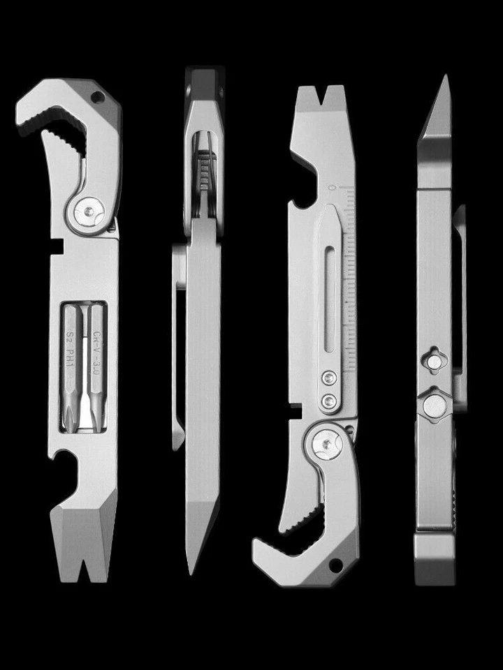 TC4 Titanium Crowbar Pry Bar Wrench Spanner EDC Tool Bottle Opener Clip Gift New - Image 3 of 4