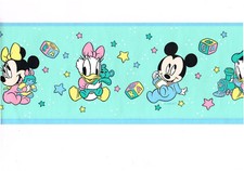 Disney Baby ABC Blocks Stars Mickey Mouse Donald Duck Nursery Wallpaper Border