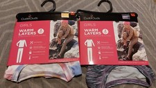 2 New Girls Cuddl Duds Warm Layer Comfort Stretch sz XS Tie Dye/Stripes -4399