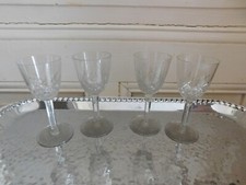 Set Of Four Small Cut Crystal Glasses In The Style Of BACCARAT ST LOUIS