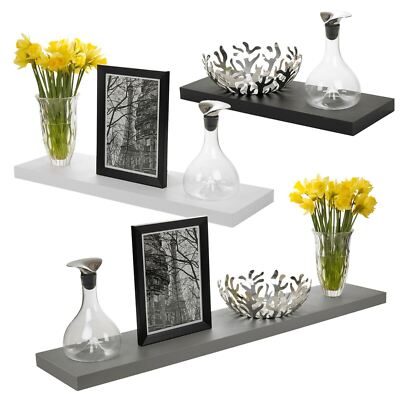 Holz Schwebende Wandmontage Regale Vitrine MDF Buch Aufbewahrung Schlafzimmer NEU
