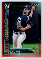 2016 Bowman Scouts' Top 100 Orange Refractor #/25 Jorge Lopez #BTP-27 Rookie RC