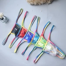 Men's Lingerie Sheer Mesh Pouch Thong G-string Jockstrap Underwear Pouch Panties