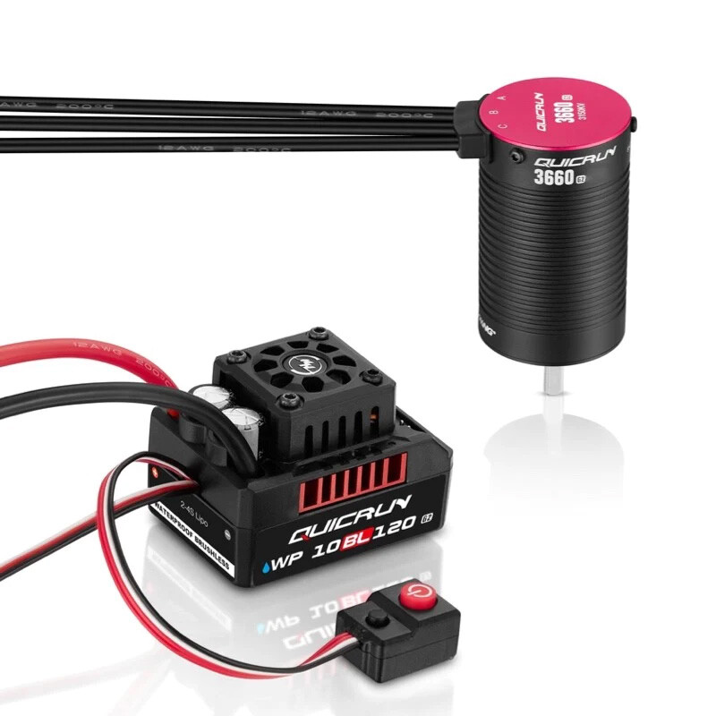 HobbyWing Quicrun G2 10BL120 Brushless ESC w/3700kV 3660 Motor