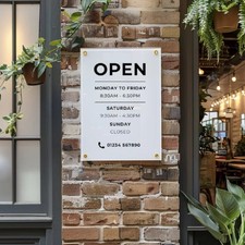 Custom Business Hours Sign Shop Open Times Office Sign Reception Signage Plaque