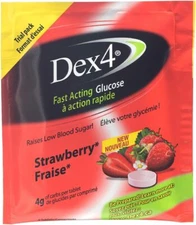 Dex4 Glucose Tablets, Strawberry, 48 Individual Pocket Packs Containing 4