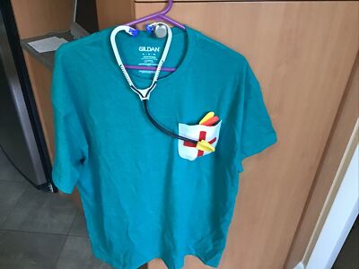 halloween costume doctor With Plastic Toy Stethoscope And Tools