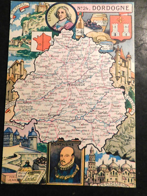 dept N° 24 DORDOGNE Blondel la Rougery. 1945 map nice condition