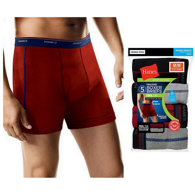 Men's Cool Dry Tagless Boxer Briefs by Hanes Size S XL Style 2396Z5