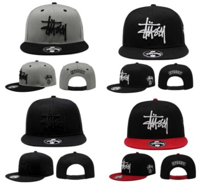 check description chose color STUSSY Snapback Cap Hat black Gray