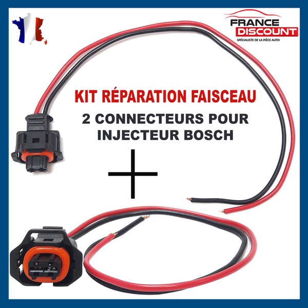 2X Stecker + Kabelbaum Kompatibel FüR Bosch EinspritzdüSe (2 Pins)-image