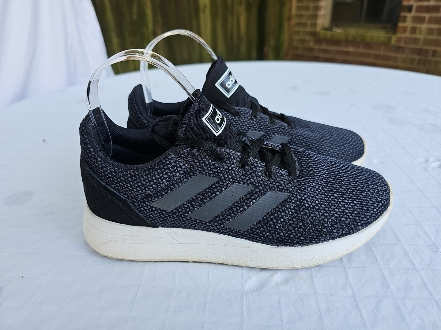 SAOLA Adidas Galleggiante Ortholite Donna Grigio Scuro e Nero Tessuto Suola in Gomma