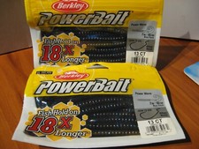 2 Packs Berkley Soft Fishing PowerBait / 7" Power Worms / Blue Fleck PBBPW7-BF
