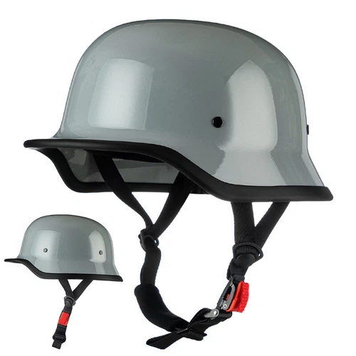 Caschi Moto Mezzo Teschio Tedesco Cappellino Adulto Scooter Chopper Motociclista Casco DOT - Foto 6 di 17