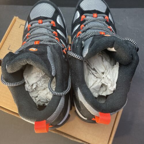 New! Mens Merrell Moab 3 Mid Black/Tangerine Waterproof Hiking Boots. Size 7.5 - Picture 5 of 6