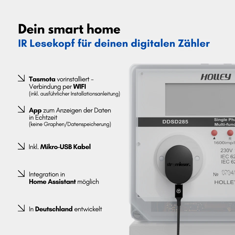 stromleser tasmota smart meter IR Lesekopf Wlan Echtzeit Daten inkl. Kabel - Bild 2 von 4