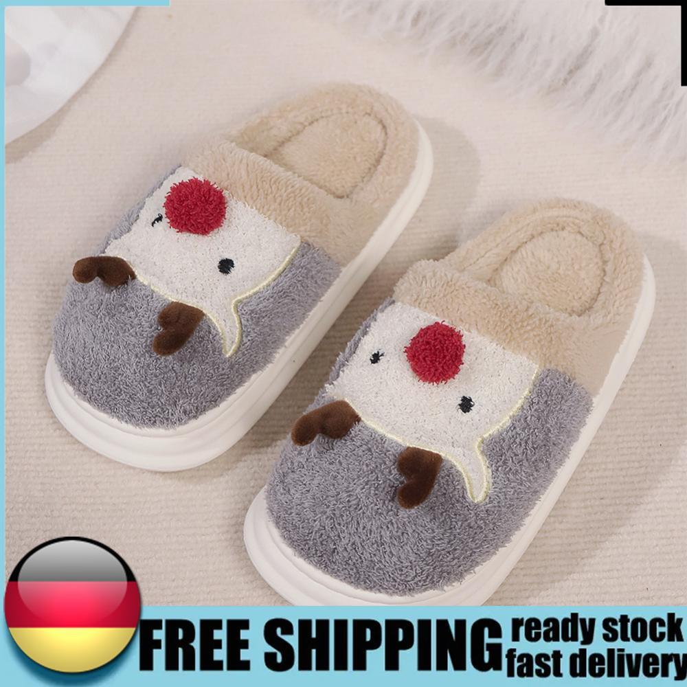 APL Pantofole Peluche Alce Natale Calde Slip on Casa Scarpe Antiscivolo Morbide per Inverno